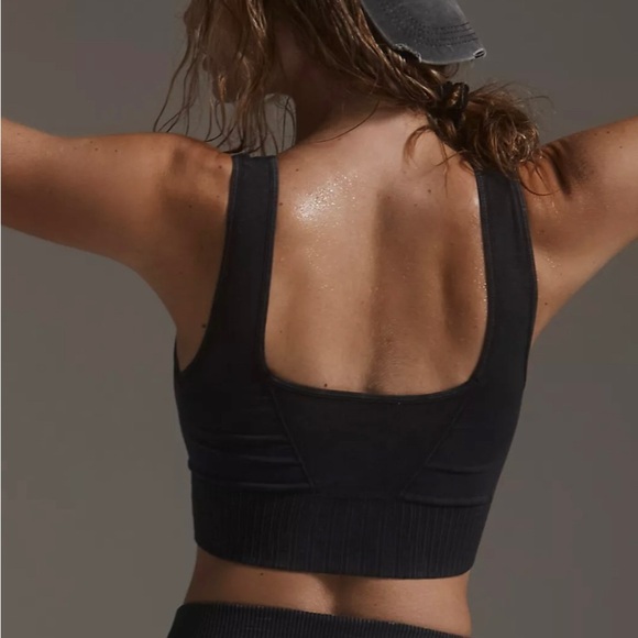 NEW Free People Movement Good Karma Square Neck Crop Top Washed Black XS… - Picture 3 of 11